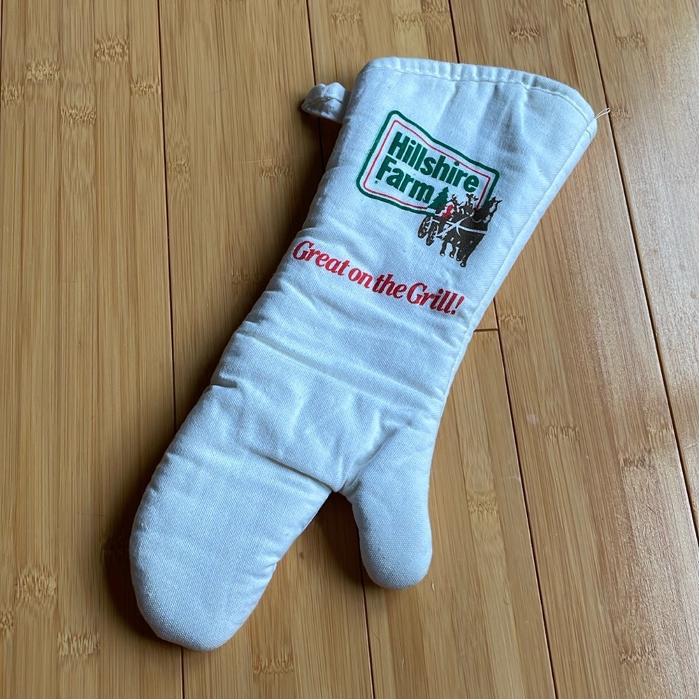 Vintage Hillshire Farm oven mitt potholder